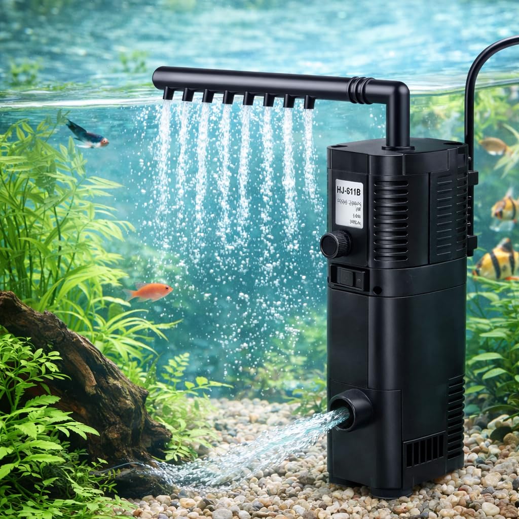 VAYINATO HJ-611B Internal Submersible Aquarium Filter Pump